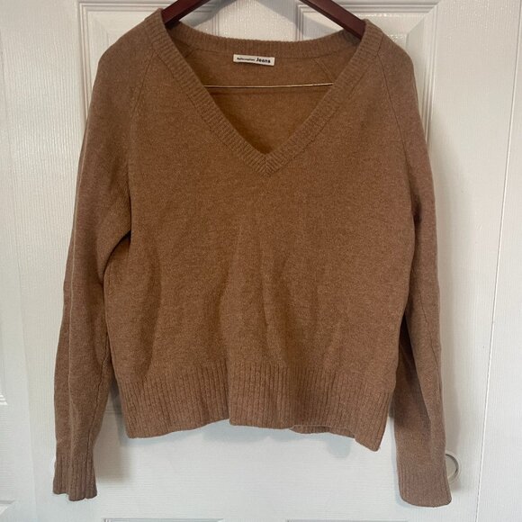 Reformation Tan V-Neck Sweater - Picture 1 of 4